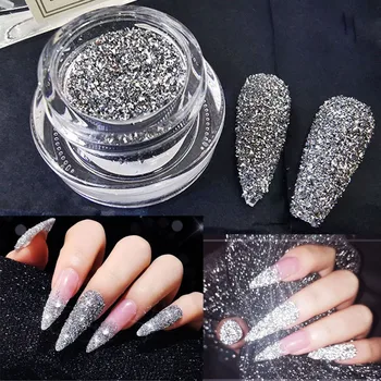 1 коробка пудры для ногтей с бриллиантами, отражающий ослепительный блеск для дизайна ногтей, гель-лак для украшения своими руками, Хромированная пыль, блестящий флэш-диско-пигмент