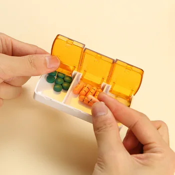 1 шт. Запечатанная коробка для лекарств с 3 Сетками, Портативная Коробка для хранения лекарств, Пластиковая коробка, Портативная коробка для таблеток для путешествий