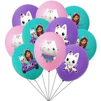 10 шт./компл. Новый кукольный домик Gabby Тема кошек, Латексные воздушные шары, украшения для детского дня рождения, воздушный шар для душа, фигурка мальчика и девочки, игрушка