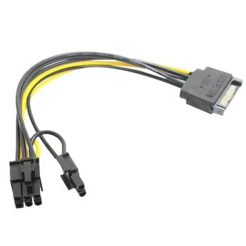 15-контактный Разъем SATA к 8-контактному (6 + 2) Кабелю питания PCI-E Кабель SATA От 15-контактного до 8-контактного Кабеля Провод 18AWG Для графической карты
