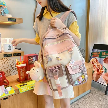 2023 Женский Рюкзак Большой Емкости Женская Школьная Сумка Harajuku College Lady Kawaii Cartoons Backpack Fashion Book Girl Bag