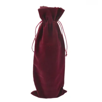 5 шт./лот Изолированные многоразовые сумки для бутылок вина из темно-красного бархата для бутылок шампанского, держатель для винных бутылок для свадебной вечеринки