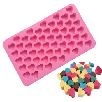 55 Решетчатых форм в виде сердца, Силиконовый лоток для кубиков льда, Мини-силиконовый кубик льда в форме сердца, форма для выпечки шоколада и конфет, Кухонный инструмент