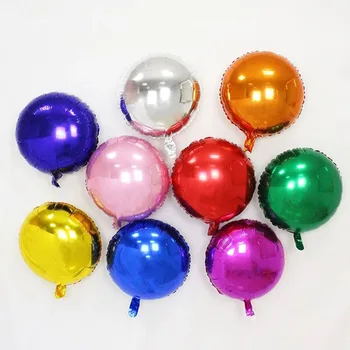 5шт Воздушных шаров 18-дюймовая Фольга, Надувные Шары для вечеринки, Серебряное Свадебное украшение, Надувные игрушки с Днем Рождения, Воздушные шары