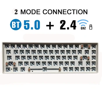 68 Клавиш Bluetooth Wireless 2.4G Hotswap DIY Keyboard Kit ТЕСТЕР Отключения Звука Хлопок Совместим С Переключателями 3/5 Контактов