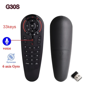 G30 Air Mouse Пульт Голосового Управления 2.4G Беспроводной 33 Клавиши ИК-обучения С Гироскопическим Зондированием Smart Remote для Android TV Box X96 Mini H96