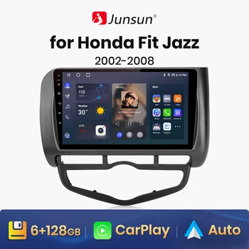 Junsun V1 AI Voice Wireless CarPlay Android Авторадио для Honda Fit Jazz 2002-2008 4G Автомобильный Мультимедийный GPS 2din автомагнитола