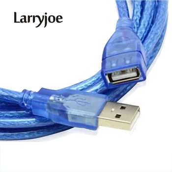 Larryjoe Удлинительный печатный кабель USB 2.0 длиной 1 м 3 м Прозрачный Синий Оптовые Удлиненные USB-кабели для камер Компьютерной периферии