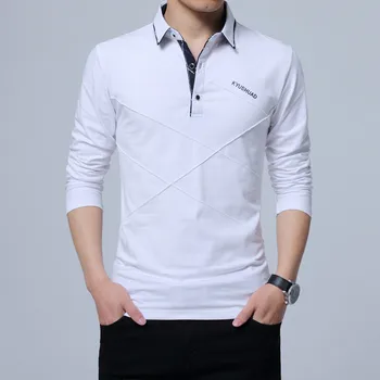 Misniki 2020, новые весенние мужские рубашки поло с длинным рукавом, хлопковая повседневная мужская рубашка M-5XL AXP43