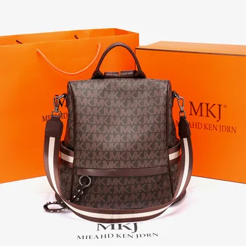 MKJ 2023 Роскошный Новый Высококачественный рюкзак, Женская мода, Универсальная, защищенная от взлома, Большая вместительная сумка через плечо с принтом для исходящих покупок