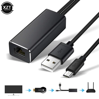 USB 2.0 К RJ45 Для Chromecast Ethernet Адаптер Google Fire TV Chromecast 2 1 Ultra Audio TV Stick Сетевая Карта Micro USB Новая