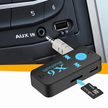 X6 Bluetooth Передатчик Aux Usb Автомобильный музыкальный приемник для воспроизведения музыки Адаптер 5,0 мм Bluetooth Адаптер MP3 Музыкальный адаптер для автомобильного плеера