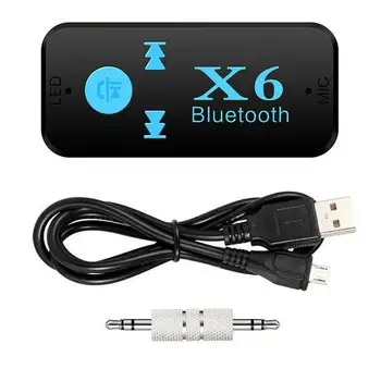 X6 Bluetooth-совместимый аудиоприемник передатчик 3,5 мм Аудио адаптер Bluetooth TF Устройство чтения MP3-карт Поддержка микрофонного вызова Автомобильный динамик