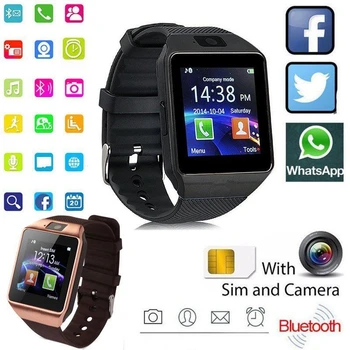 Z3 Цифровой сенсорный экран DZ09 Смарт-часы Q18 Браслет Камера Bluetooth Наручные часы SIM-карта Смарт-часы Поддержка телефонов Ios Android