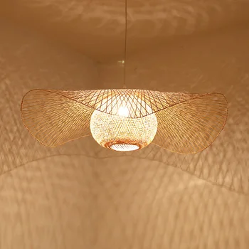 Бамбуковый потолочный светильник E27 лампа фонарь для гостиной лампа для прохода