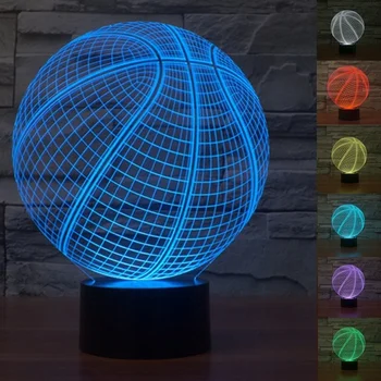 Баскетбольная лампа с 3D иллюзией, акриловый светодиодный ночник, USB-настольная лампа в качестве украшения для домашней свадебной вечеринки