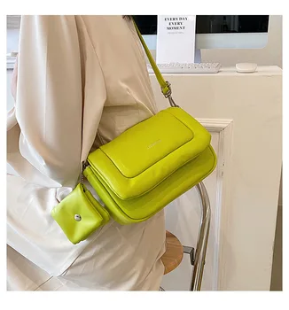 Брендовая Дизайнерская женская сумка через плечо из искусственной кожи с замком, простая сумка через плечо, простая сумочка с клапаном, тренд 2023 года