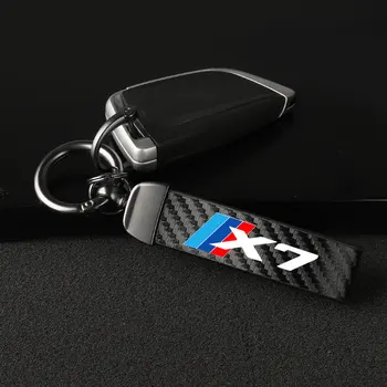 Высококачественный автомобильный брелок из углеродного волокна, кожаные автомобильные брелоки, держатель для BMW X7 с логотипом, автомобильные аксессуары