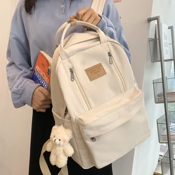 Женский рюкзак XZAN на двойной молнии для девочек-подростков, рюкзак для ноутбука, студенческая сумка через плечо