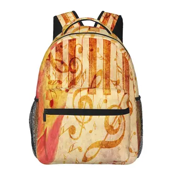 Женский рюкзак, винтажный гранж, тюльпан и музыкальные ноты, модная сумка для женщин, мужская школьная сумка, сумка для книг Mochila