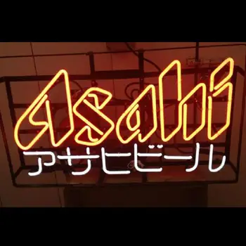 Изготовленная на заказ неоновая световая вывеска пивного бара Asahi REAL Glass