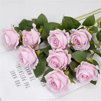 Искусственные Фланелевые розы, красивые искусственные цветы для оформления Свадебной вечеринки, украшения дома, Декоративные Подарочные цветы