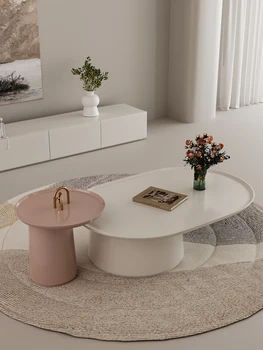 Комбинация чайного столика и ТВ-шкафа в скандинавском стиле, современная простая гостиная, бытовая, тихая, ветрозащитная сетка красного цвета, круглая дизайнерская, маленькая семья