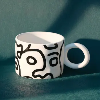 Креативная скандинавская кружка большой емкости, керамическая офисная кофейная чашка, пара чашек для воды, подарочная персонализированная чашка