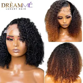 Кудрявые Вьющиеся Парики Из Человеческих Волос 13x6 На Кружеве Для Чернокожих Женщин, Глубокие Вьющиеся Прозрачные Парики На 360Lace На Кружеве, 150% Бразильские Волосы Remy