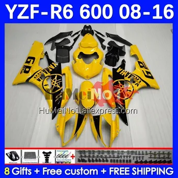 Кузова Для YAMAHA YZF R6 600 R 6 желтый в наличии YZF-600 YZF-R6 43No.35 YZFR6 YZF600 08 09 10 11 12 2013 2014 2015 2016 Комплект обтекателей