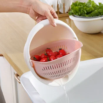 Кухонная сливная корзина Чаша Taomi Кухонное ситечко для мытья лапши, овощей и фруктов Двойная сливная корзина для дома