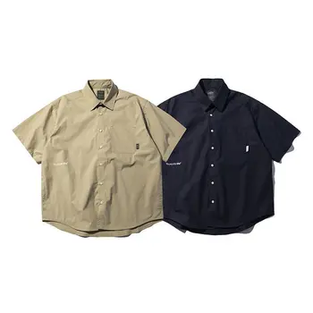 Летняя рубашка на пуговицах для мужчин и женщин, японская модная уличная одежда, винтажная блузка Y2k, повседневная свободная однотонная одежда первой необходимости