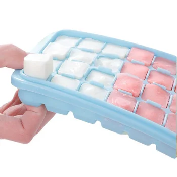 Лоток для кубиков льда с 24 сетками, форма для льда из пищевого силикона с крышкой, форма для мороженого 