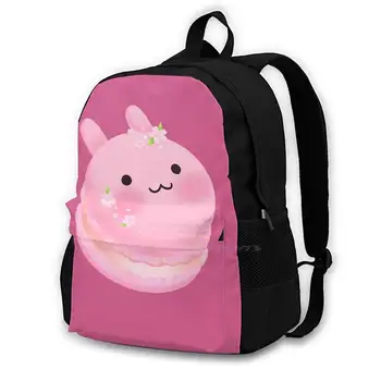 Милый Макарон - темно-розовый рюкзак с 3D-принтом, повседневная сумка, милый кролик, милый Макарон, милый кролик, Десерт, милый Десерт, милый кролик