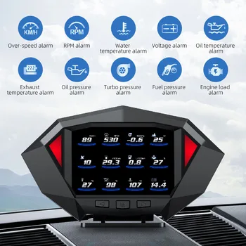 Многофункциональный автоматический OBD HUD-дисплей, Универсальный автомобильный спидометр с наклоном лобового стекла, сигнализация превышения скорости, Автомобильные аксессуары