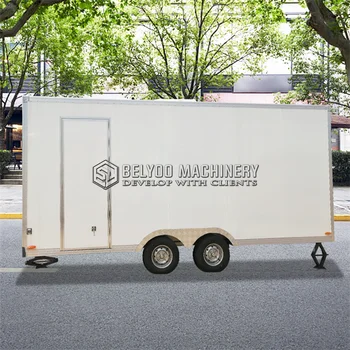 Многофункциональный передвижной буфет из нержавеющей стали, прицепной электрический грузовик с едой, Закусочные, Тележка для мороженого, небольшой прицеп для еды