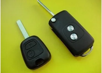 Модифицированный Откидной Корпус Дистанционного Ключа с 2 Кнопками для Citroen HU83 Blade С Пазом Для Заготовок Автомобильных Ключей