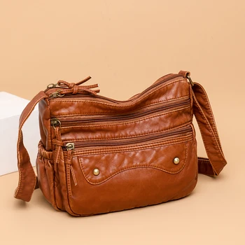 Модная сумка-мессенджер с несколькими карманами, женские сумки через плечо большой емкости, 2023 Новые Высококачественные женские сумки из искусственной кожи