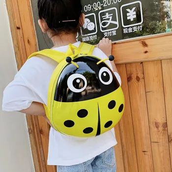 Модный детский забавный рюкзак с милой божьей коровкой, школьная сумка в твердой оболочке, детский сад, школьный ранец для мальчиков и девочек, Мультфильмы