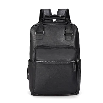 Мужской рюкзак из искусственной кожи, большие рюкзаки для ноутбуков, мужские сумки Mochila, повседневные школьные сумки для подростков, мальчиков, коричневый, черный