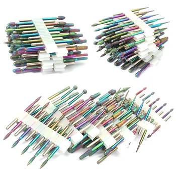 Набор алмазных сверл для ногтей из 10 предметов Радужные Пилочки для электронного маникюра Фреза для чистки кутикулы Оборудование Аксессуары