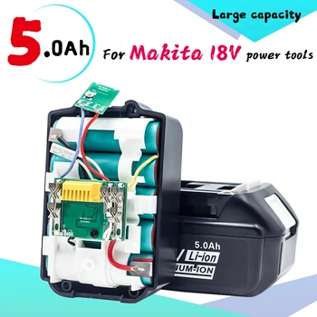 Новейшая Модернизированная Аккумуляторная Батарея BL1860 18V 5000mAh литий-ионная для Makita 18v Battery BL1840 BL1850 BL1830 BL1860B LXT400