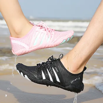 Новое поступление пляжной обуви для дрифтинга, велоспорта, плавания босиком, водных ботинок Розового, черного цвета, больших размеров, сандалии для женщин и мужчин
