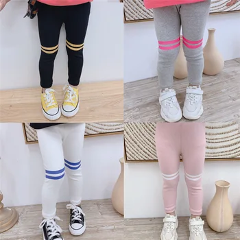 Новые леггинсы для маленьких девочек и мальчиков Хлопковые брюки большого размера Весна Осень Детские брюки для девочек Модные Длинные брюки со средней талией Детские брюки