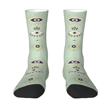 Носки из коллекции Kawaii Evil Eye Для мужчин и женщин, теплые носки с 3D-печатью, Средиземноморская Хамса, Талисман на удачу, Спортивные Футбольные носки