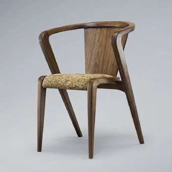 Обеденные стулья из массива дерева, современные и простые стулья со спинкой, экологически чистые рестораны для дома в американском стиле для отдыха, solid woo