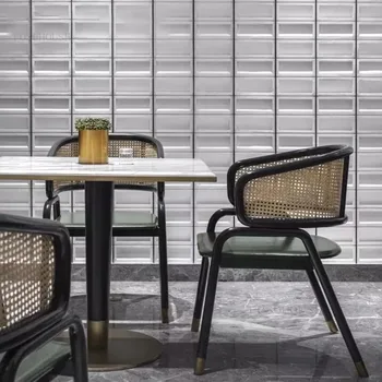 Обеденные стулья из массива ротанга, мебель для столовой в японском стиле в стиле ретро, Кресло с одной спинкой, стул для переговоров в ресторане