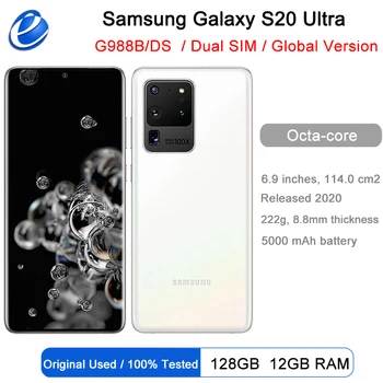 Оригинальный Samsung Galaxy S20 Ultra G988B/DS Глобальная версия с двумя sim-картами S20U 2 sim 6,9 