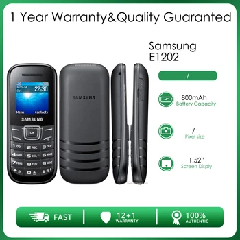 Оригинальный Мобильный Телефон Samsung E1202 с экраном 1,52 дюйма, двумя sim-картами, Аккумулятором 800 мАч, GSM 900 / 1800 Разблокированным Мобильным телефоном