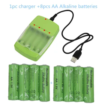 Перезаряжаемые щелочные батареи LR6 LR03 AA AAA 1,5 В с 4 слотами, Интеллектуальный USB-аккумулятор, светодиодный дисплей, умное зарядное устройство